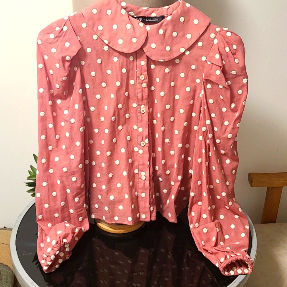 Zara polka dot blouse.